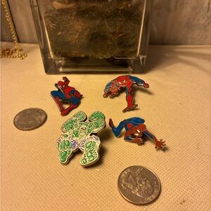 Universal Studios Spider-Man and Hulk Enamel Pins